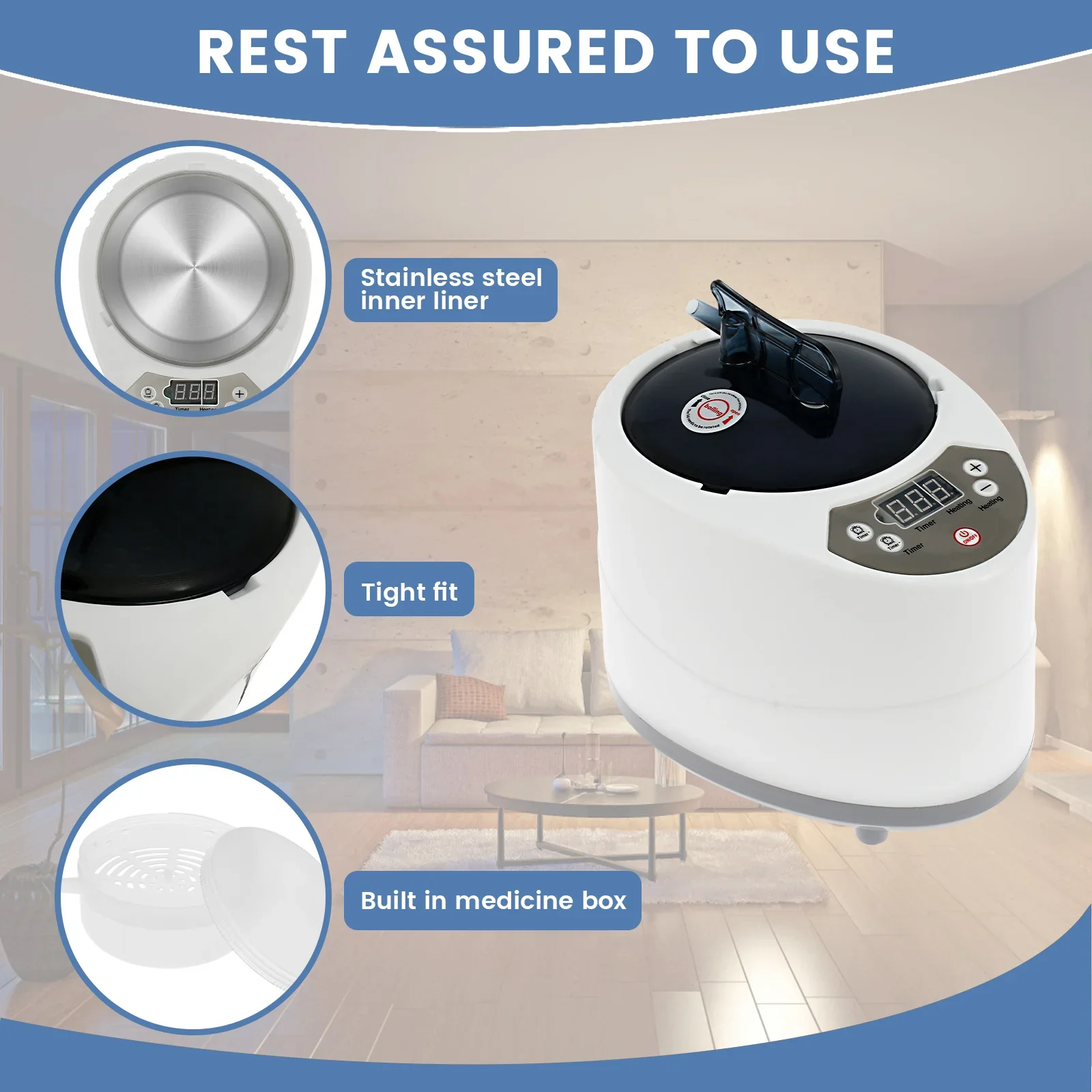 New 3L Sauna Steamer Machine 1000W US Steam Pot Generator with Protection Large Capacity Sauna Steamer for Bath Tub Sauna Room - Image 5