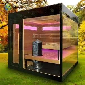 Cedar Barrel Sauna Outdoor Sauna Room for Easy to Assemble Dry Sauna Bath Room With Electric Heater