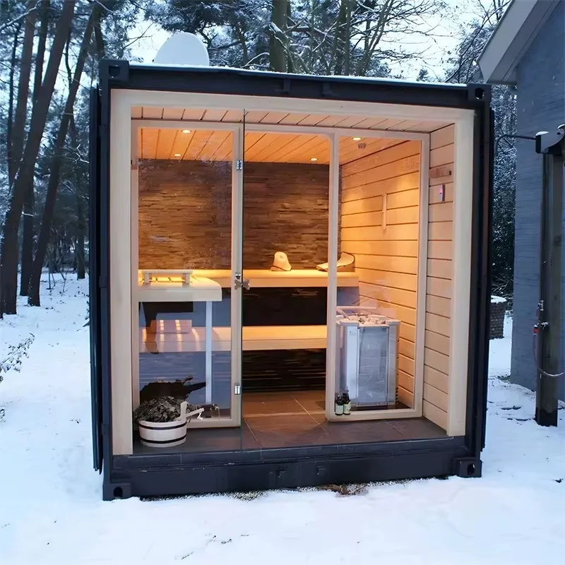 High-end family steam room/outdoor sauna for 1-8 people (made of hemlock) - Image 6