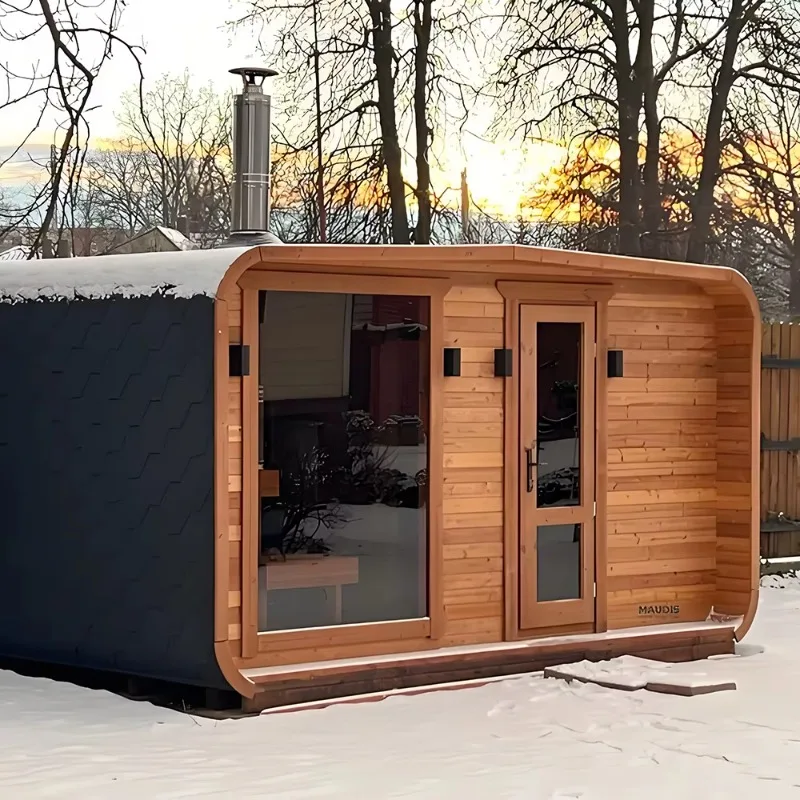 High-end family steam room/outdoor sauna for 1-8 people (made of hemlock) - Image 4