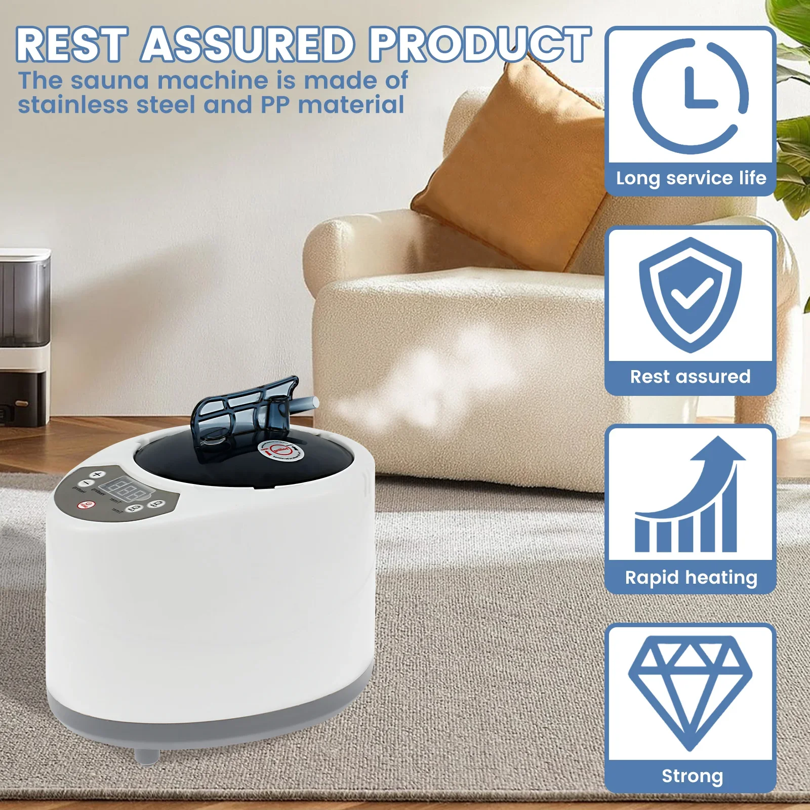New 3L Sauna Steamer Machine 1000W US Steam Pot Generator with Protection Large Capacity Sauna Steamer for Bath Tub Sauna Room - Image 2