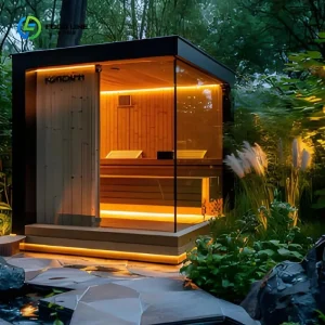 Outdoor Sauna Room Solid Wood Dry Steam with Electric Heater for Villa Home Backyard Garden Courtyard Best Selling Customized