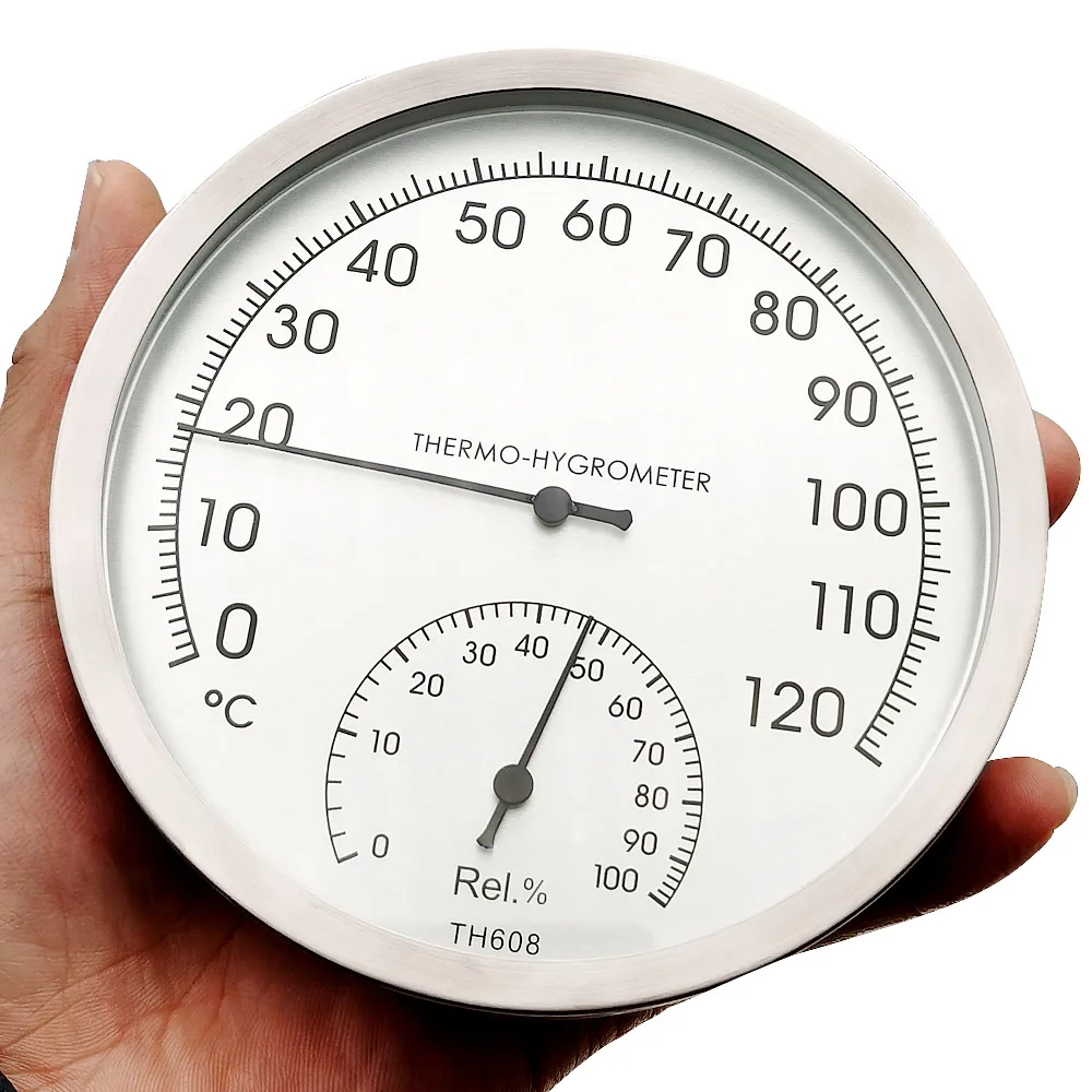 Temperature-Humidity-Meter Room-Accessories Sauna Steam Wood 2-In-1 Metal Casing - Image 6