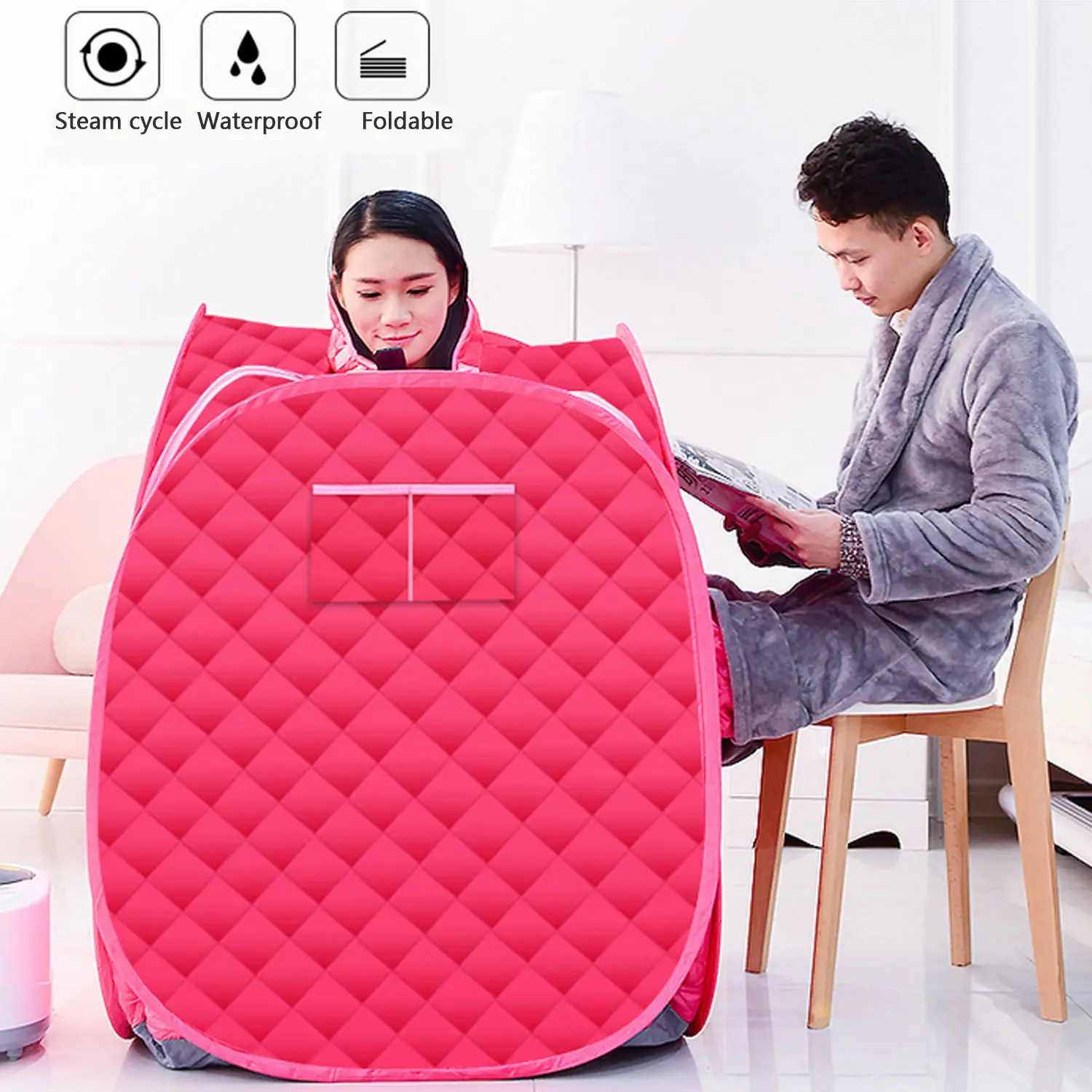 Portable Folding Steam Sauna Tent SPA Room Box without Steamer for Home One Person or Two People Weight Loss Full Body Slimming - Image 2