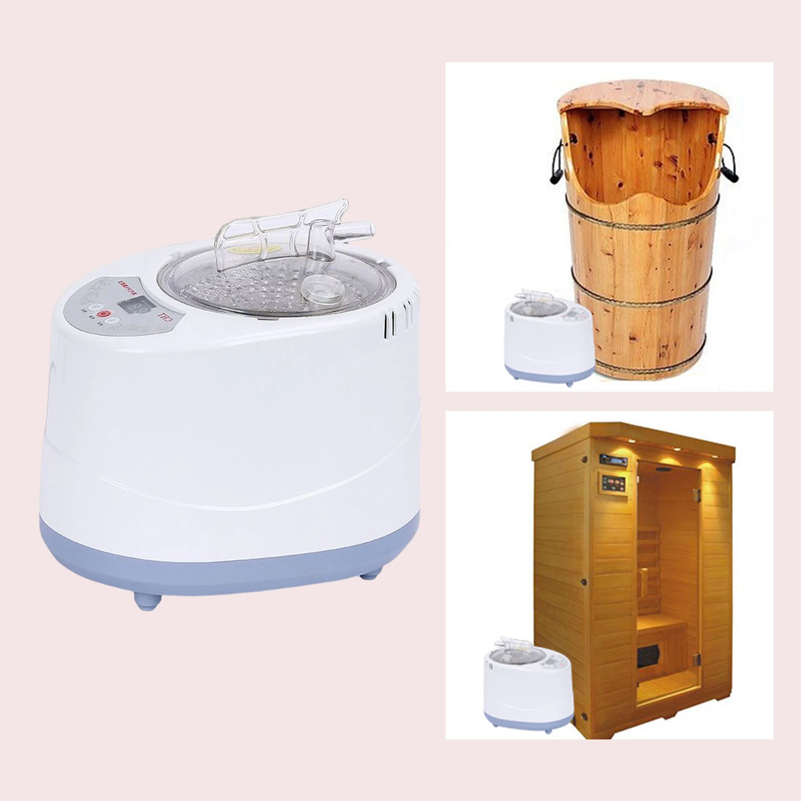 3L Sauna Steamer Pot Sauna Steam Engine Portable SPA Machine Stainless Steel Pot Spa Machine Timer with Controlfor SPA Household - Image 2