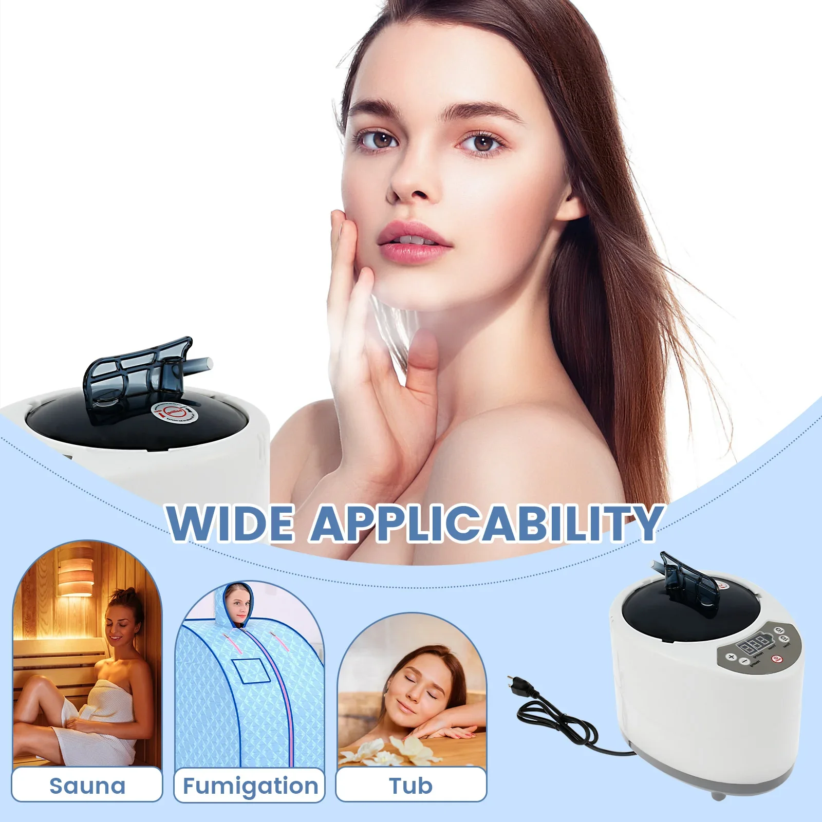 New 3L Sauna Steamer Machine 1000W US Steam Pot Generator with Protection Large Capacity Sauna Steamer for Bath Tub Sauna Room - Image 6
