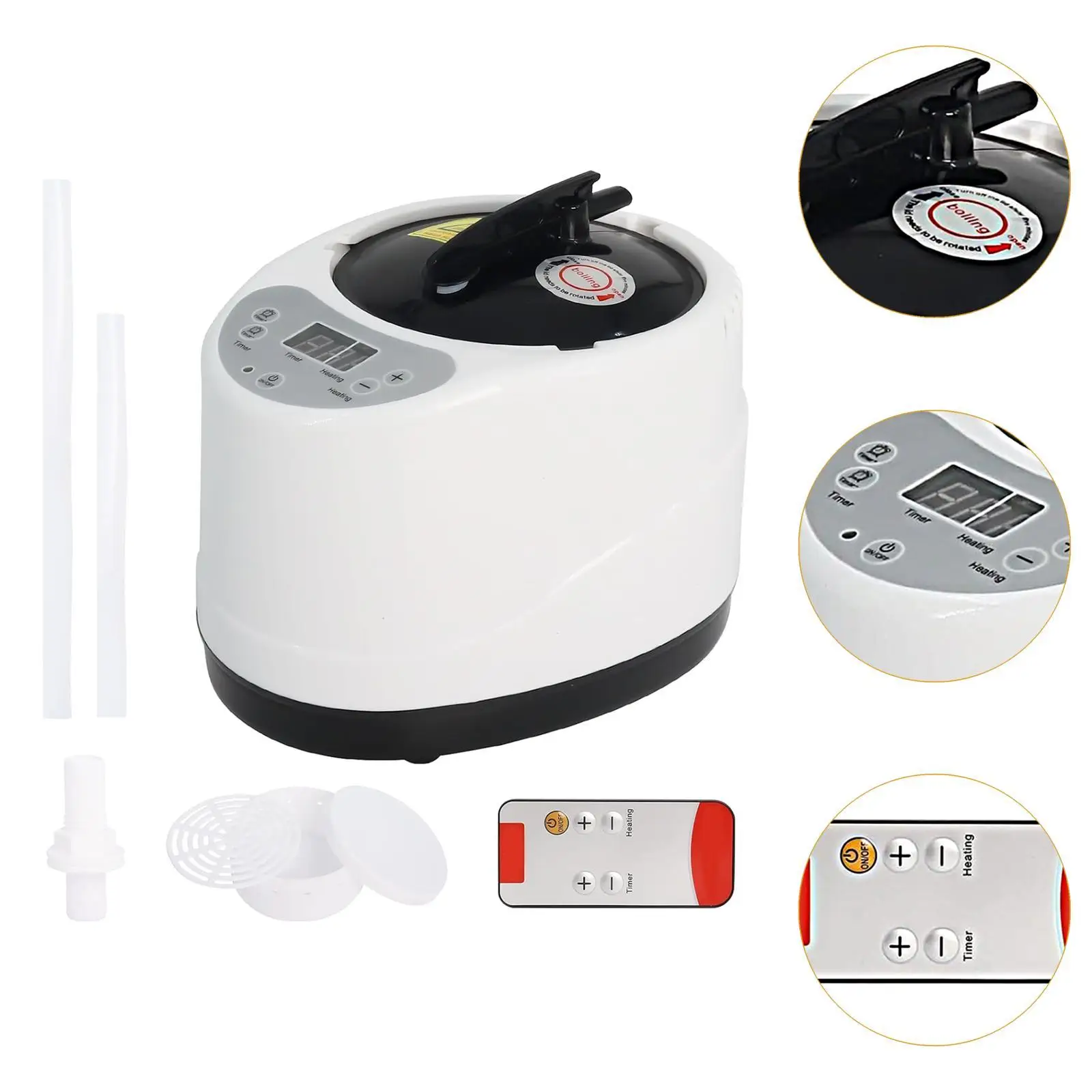 3L Sauna Steamer Stainless Steel Liner Large Capacity Sauna Steamer Pot, Home SPA Accessories with Remote Control for SPA Hotel - Image 5