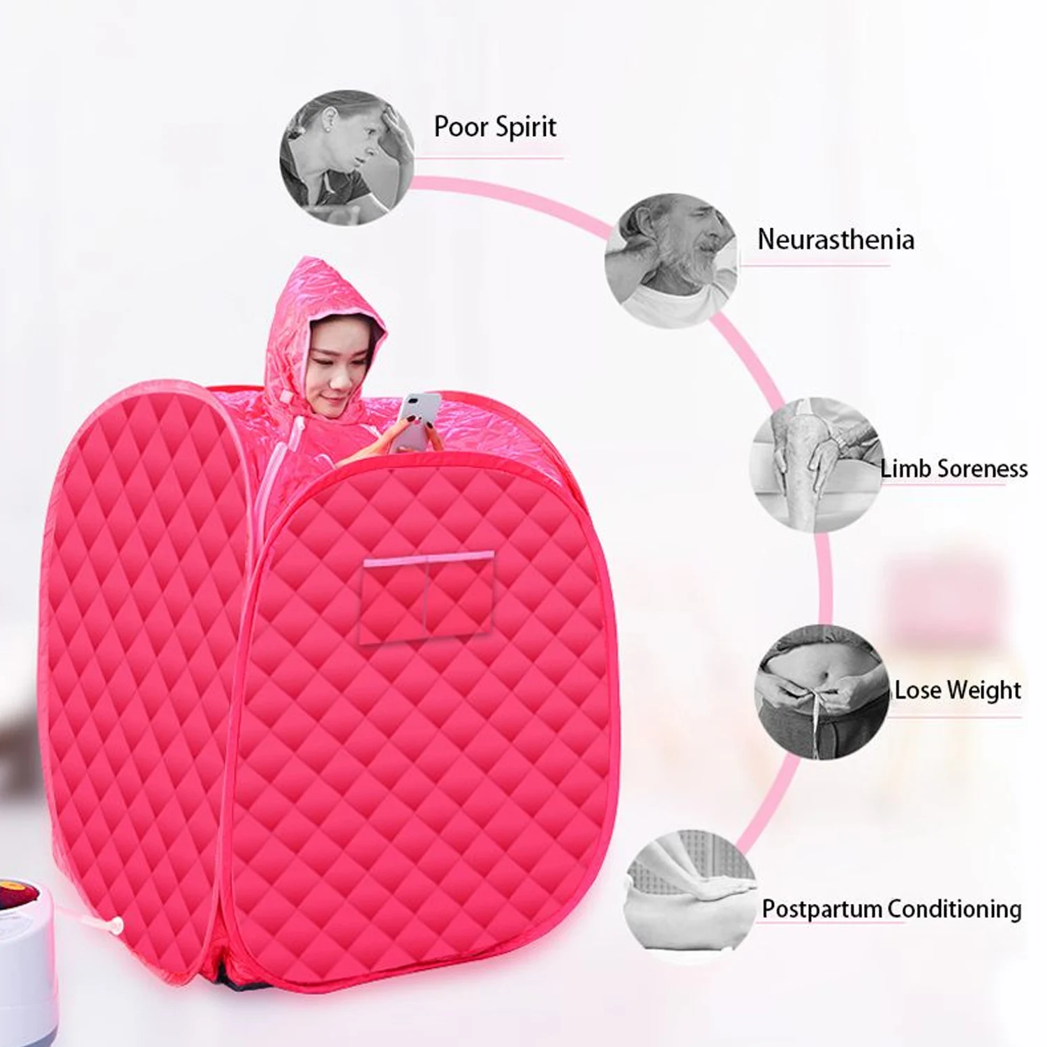 Portable Folding Steam Sauna Tent SPA Room Box without Steamer for Home One Person or Two People Weight Loss Full Body Slimming - Image 3