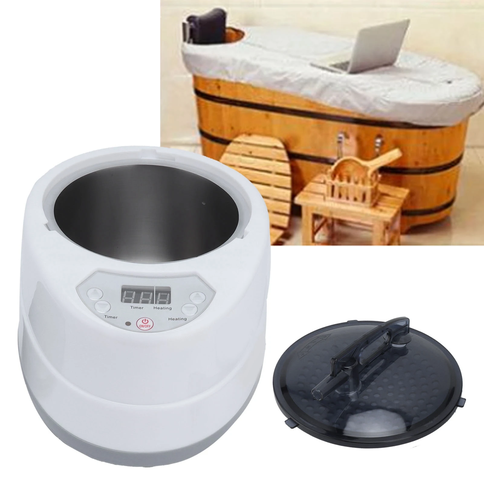 1000W Household Sauna Steamer Pot 2.0L Portable Sweat Spa Steam Pot for Body Detox - Image 2