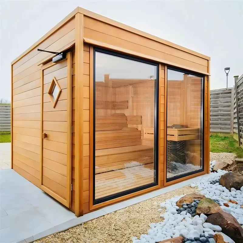 High-end family steam room/outdoor sauna for 1-8 people (made of hemlock) - Image 5