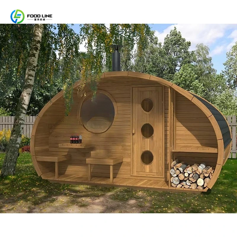 Customized Outdoor Barrel Sauna Suite Traditional Wood Burning Stove Village Wellness Retreat - Image 4