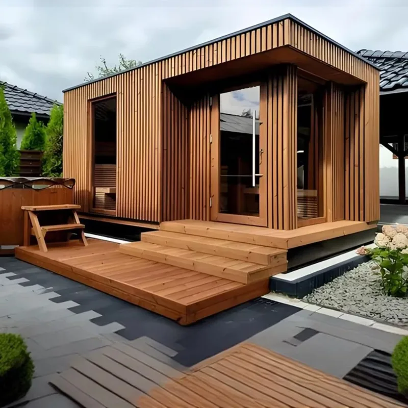 High-end family steam room/outdoor sauna for 1-8 people (made of hemlock) - Image 3