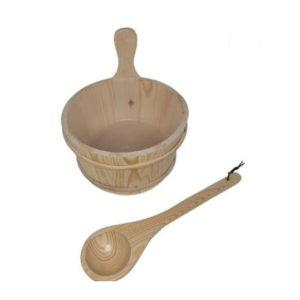 Wooden Sauna Bucket & Spoon